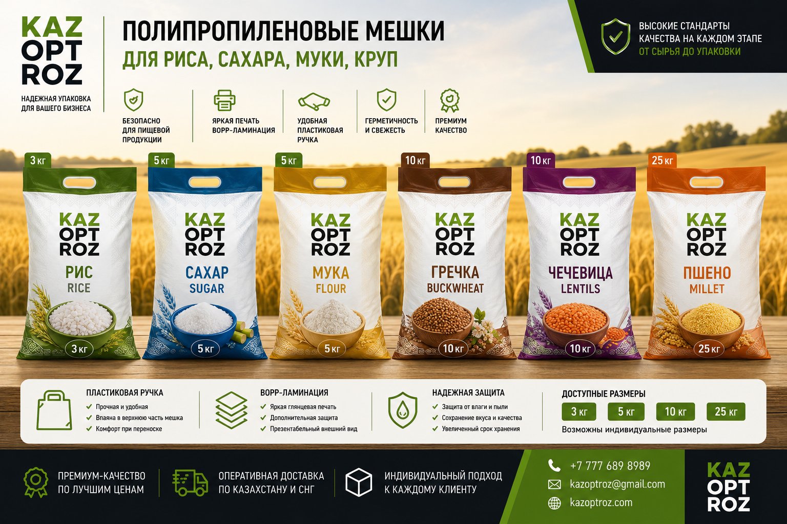 Полипропиленовые мешки для пищевых продуктов