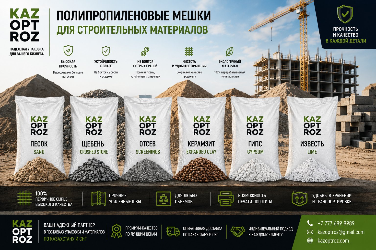 Полипропиленовые мешки для строительных материалов