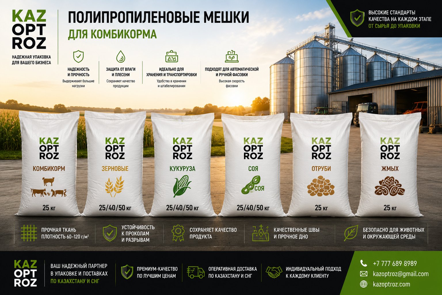 Полипропиленовые мешки для комбикорма
